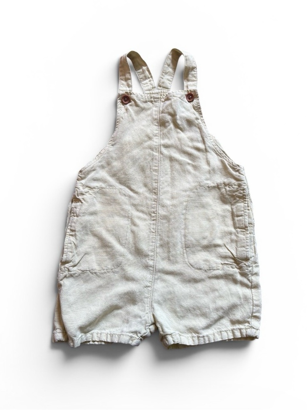 Zara | Linen Blend Shorts Overalls | Little Green | 2T